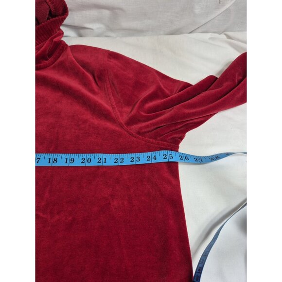 Lauren Ralph Lauren Women's Hoodie Size 2X Velour Full Zip Red (28) - Picture 6 of 9
